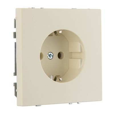 Розетка 16А 250В, пружинные зажимы с заземлением LIREGUS MODERN IKL16-204-01.M/SM слоновая кость матированная