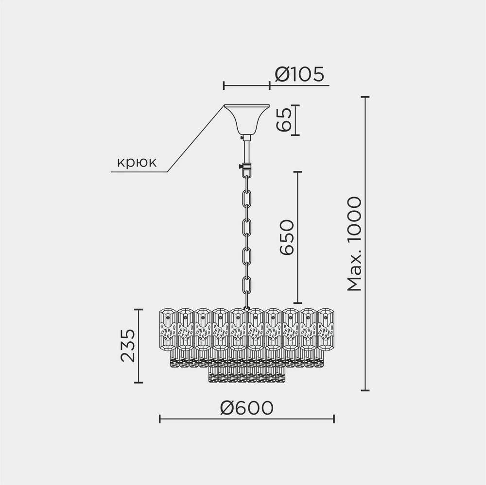 Подвесная люстра Modelux ML.7092.600 CR