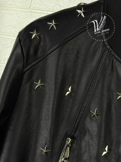 Кожаная куртка Philipp Plein с металлическими звёздами