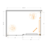 Душевой уголок Cezares LUX-AH-FS-11-140/100-C-GM, 140х100х195, профиль оружейная сталь, стекло прозрачное