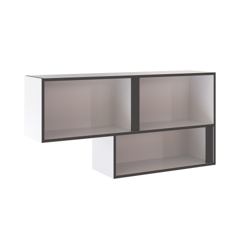 Спальня (ПОДРОСТКОВАЯ) Асцелла Полка навесная открытая белый/графит серый ТЭКС