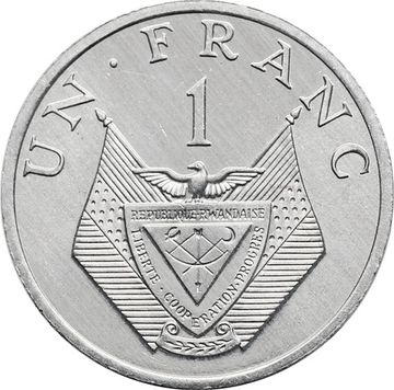 1 франк 1985 Руанда, Цветущий стебель проса