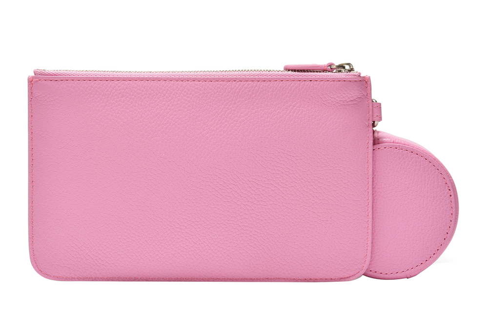 Balenciaga Letter Print Leather Clutch Regular Women"s Pink