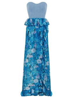 Платье с воланами "Maldives", бирюзовый