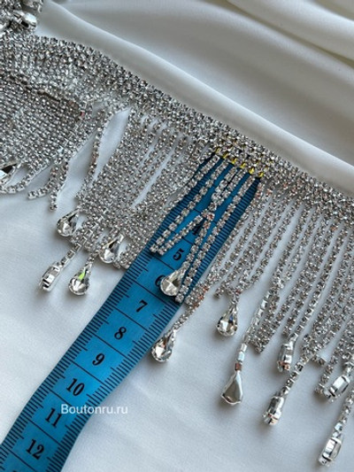 Бахрома стразы с каплями 7,5 см