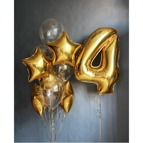 Сет из шаров «Золотые Звезды»