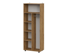 БАЙКАЛ Шкаф двухстворчатый (комбинированный) Графит/Дуб золотой