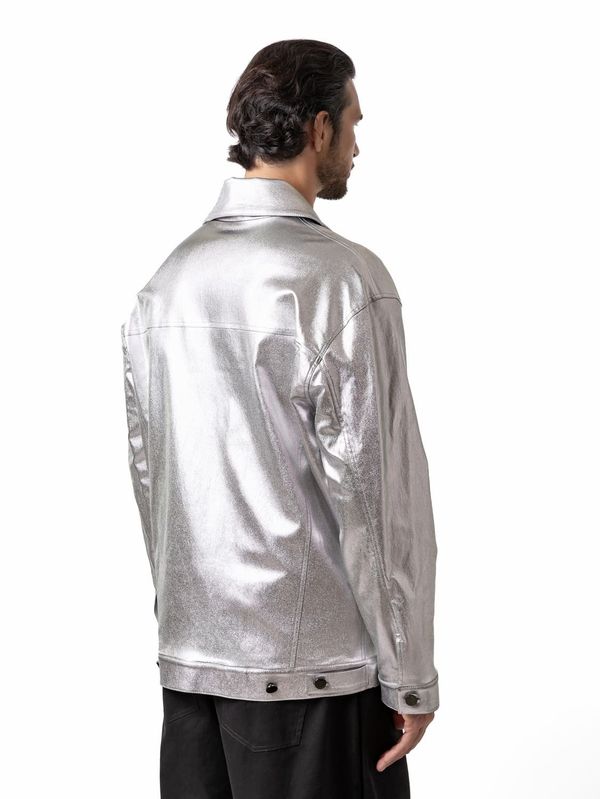 Куртка джинсовая серебро - фото 2