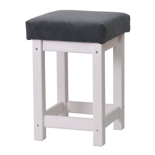 Dipriz Табурет Оливия 33х33 см из массива сосны с мягким сиденьем, белый