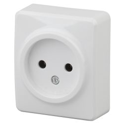 Розетка ЭРА Эксперт 11-2201-01 2P 16A-250В IP20 ОУ белый | Эра Эксперт