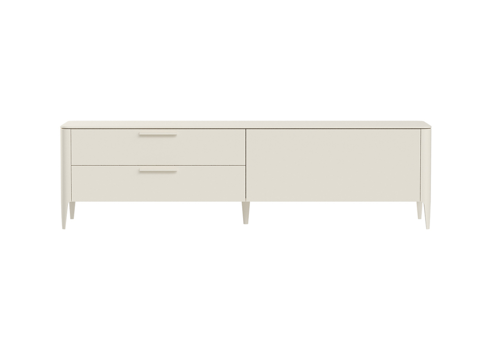 Тумба Type под ТВ 2 ящика откидная дверь (молочный)