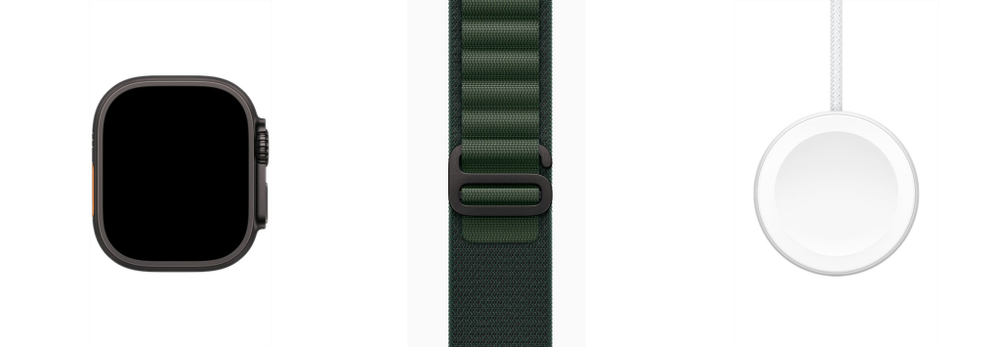 Apple Watch Ultra 2 (2024) 49mm Black Titanium Case with Dark Green Alpine Loop (M)