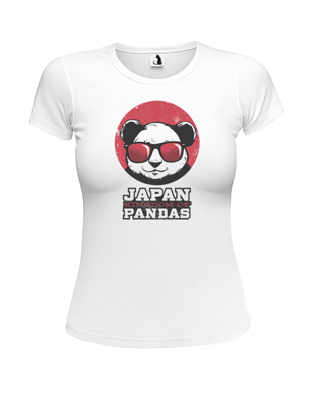 Футболка Япония - королевство панд женская приталенная белая