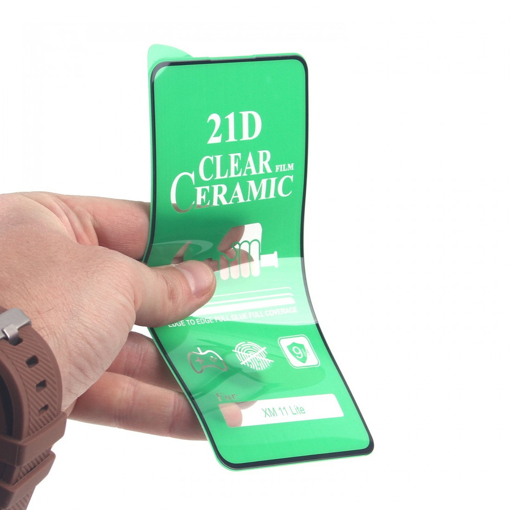 Защитное стекло Ceramics Samsung A23/A12/A13/A02/A03 (черный) 9D тех.упаковка