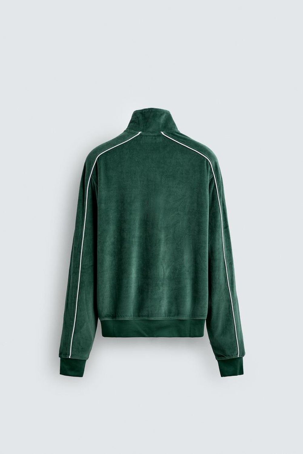 ZARA ВЕЛЮРОВАЯ ТОЛСТОВКА НА МОЛНИИ, ЗЕЛЕНЫЙ