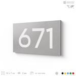 Номер на дверь 671, табличка на дверь для офиса, квартиры, кабинета, аудитории, склада, серая 120х70 мм, Айдентика Технолоджи
