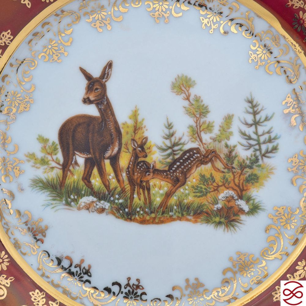 Набор тарелок Repast Охота красная Мария-тереза 17см (6 шт)