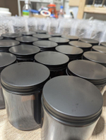 Коричневые банки 270 мл с матовыми черными крышками, 20 шт