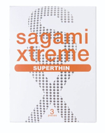 Ультратонкие презервативы Sagami Xtreme Superthin - 3 шт. (Цвет: прозрачный)