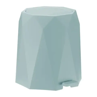 Контейнер для мусора ПРИЗМА 4,5л с педалью Морская волна (комплект 3 шт)