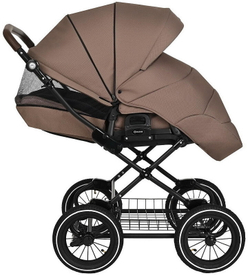 Детская коляска Roan Bass Next Classic d12 3 в 1 с автокреслом Tutis Elo Lux EduSky Black RCL265/1 Raisin Mood