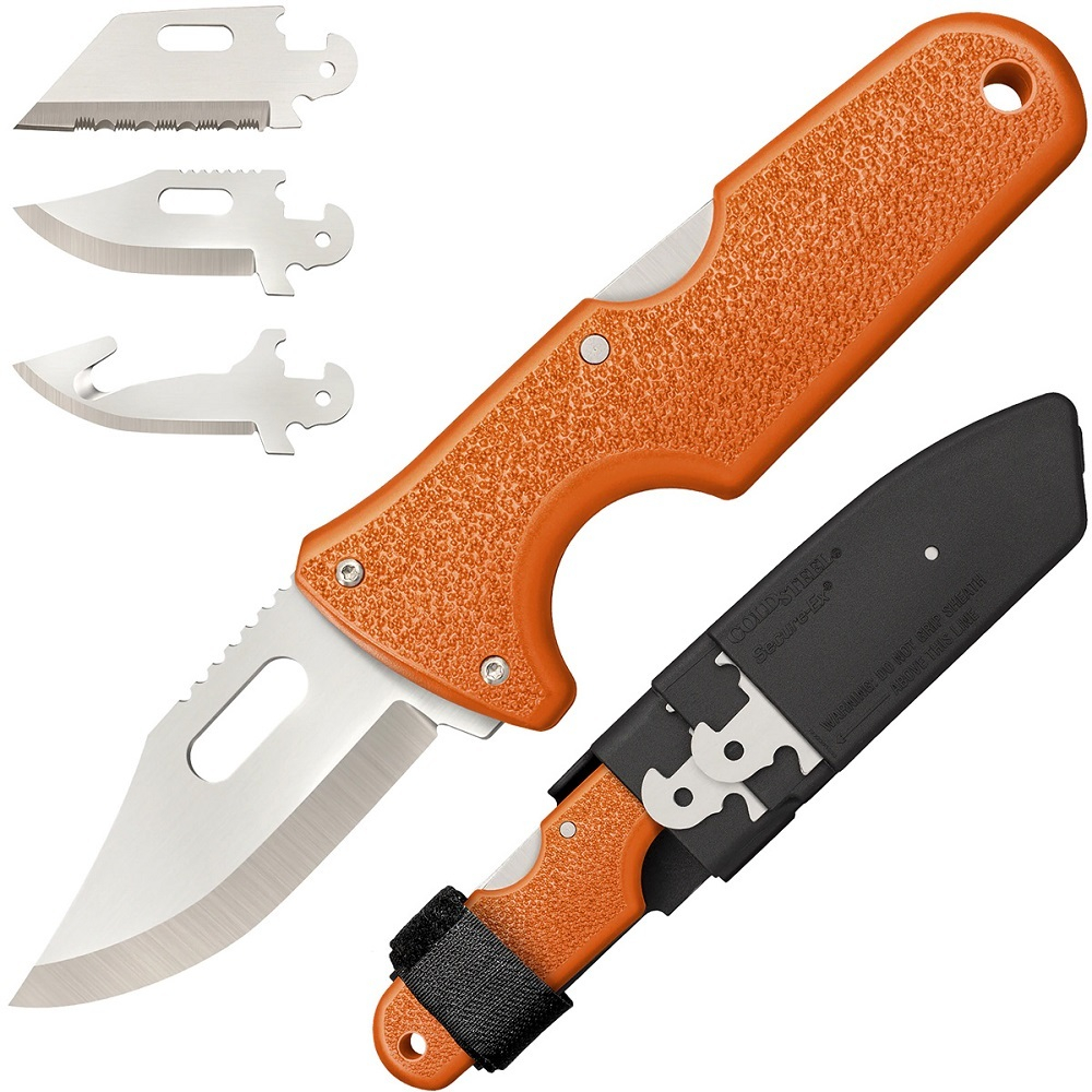 CS_40AL Click N Cut Hunter - нож со сменными лезв. из 420J2, пластик. рукоять и ножны.