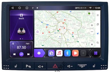 Магнитола для Volkswagen Touareg 2002-2010 - Carmedia SF-9306 QLed, Android 10/12, ТОП процессор, CarPlay, SIM-слот (только с установкой в Москве)