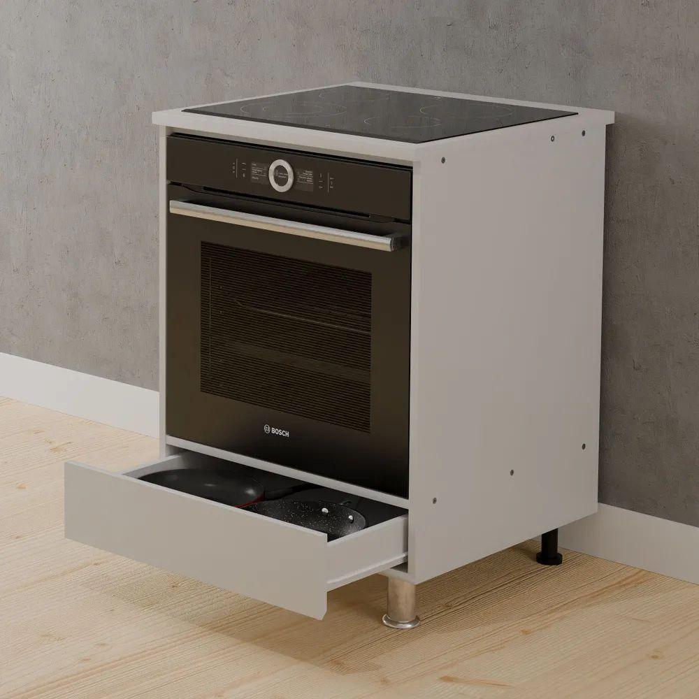 Кухня Севилья 340 см без столешницы (12 модулей), белый ЛДСП / массив дуба