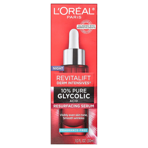 L'Oréal, Revitalift Derm Intensives®, восстанавливающая сыворотка с 10% чистой гликолевой кислотой, без отдушек, 30 мл (1 жидк. унция)