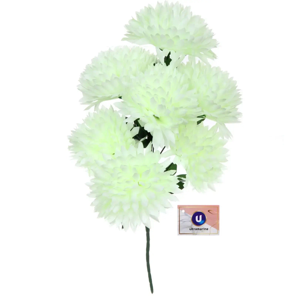 Цветы искусственные 50см «Хризантемы» 7 цветков белые