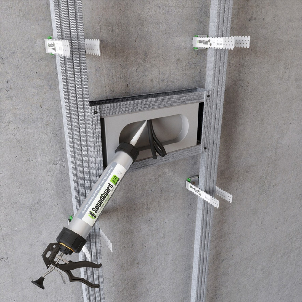 Звукоизоляционный подрозетник 5-секционный SoundGuard S-BOX 5 (405х115х38мм)(шт)