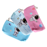 Пенал-косметичка"Космонавт" кожзам, 20*9см ,3 цвета микс, в инд.пакете, C-40653