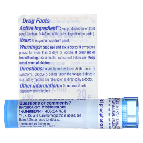 Boiron, Kali Phosphoricum, 30C, для облегчения головной боли, примерно 80 гранул