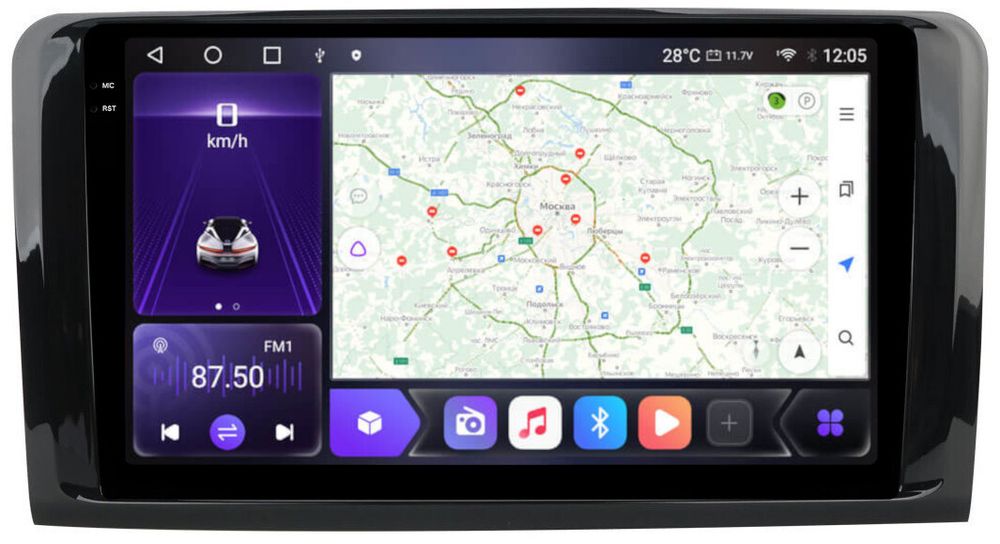 Магнитола для Mercedes-Benz GL (X164), ML (W164) 2005-2012 - Carmedia OL-9950 QLed+2K, Android 12, TS10,  CarPlay, 4G SIM-слот