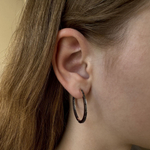 Серьги из красного золота "Бриллиантовые конго" с черными бриллиантами