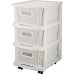 Комод Keeplex Ajur с корзинами на колесиках трехсекционный компакт 37х56,3см белое обла