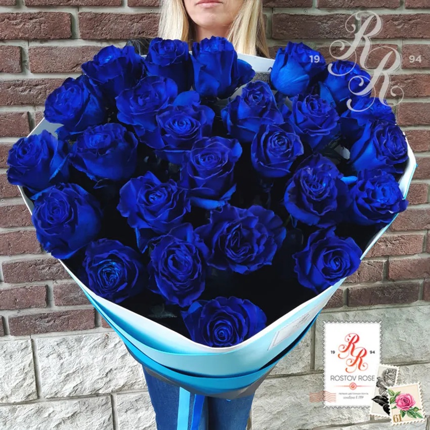 Букет 21 синяя роза (Vendela Blue)