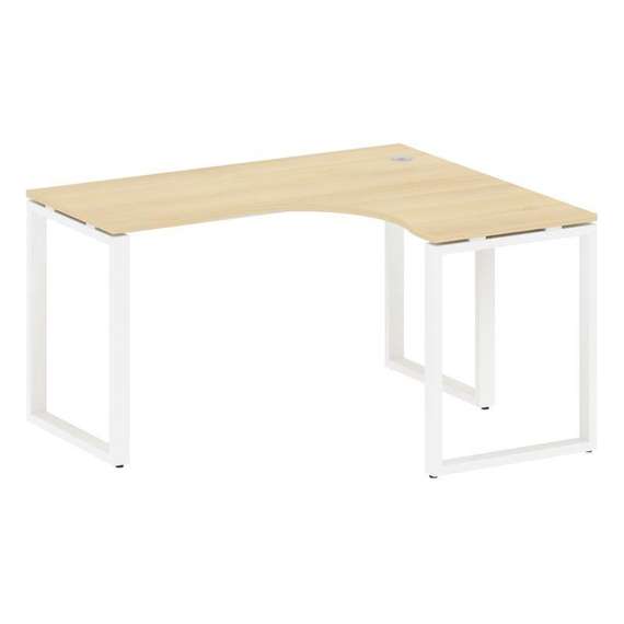 Metal System Стол криволинейный правый на О-образном м/к БО.СА-3 (R) Акация Лорка/Металл Белый 1400*