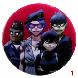 Значок Gorillaz 36 мм в ассортименте