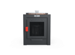 Банная печь Душа- 15 Сетка Леопард Закрытая Каменка панорама 8мм