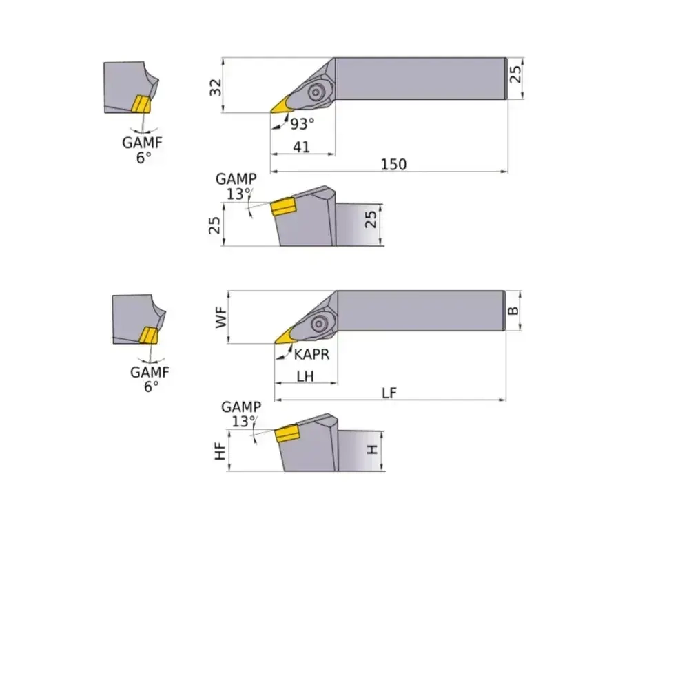 Резец токарный по металлу DVJNR2525M16 державка 1 шт.