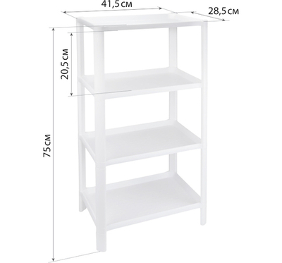 Полка прямоугольная (4 секции) 415х285х750