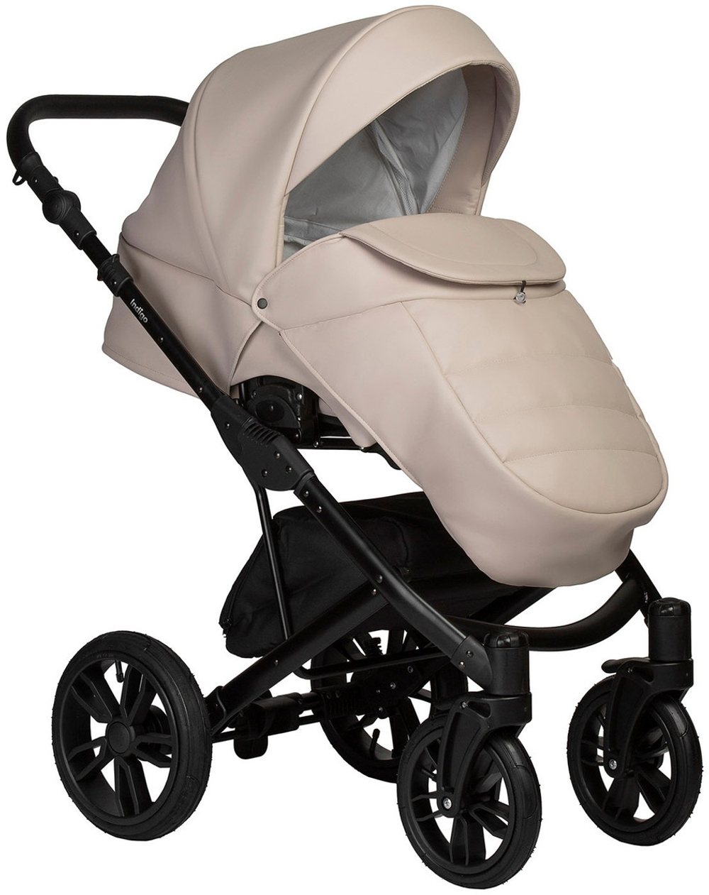 Детская коляска Indigo Mio Eco 3 в 1 с автокреслом Avionaut Cosmo Grey 02 св.бежевая кожа