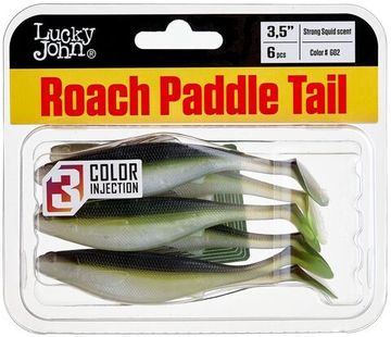 Виброхвосты съедобные LJ Pro Series ROACH PADDLE TAIL 3.5in (8,89 см), цв. G02, 6 шт.