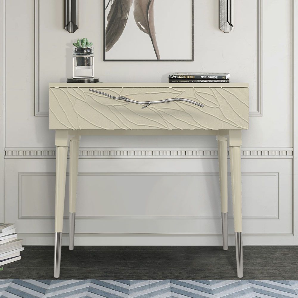 Консоль Арт Колор leaves Стайл Сильвер Серый шелк