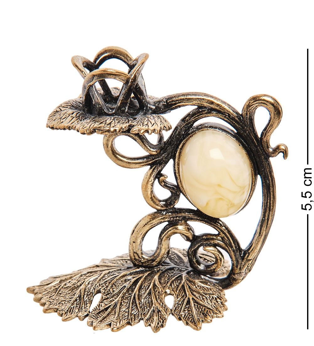 Народные промыслы AM-2974/1 Подсвечник «Виноград» (латунь, янтарь)