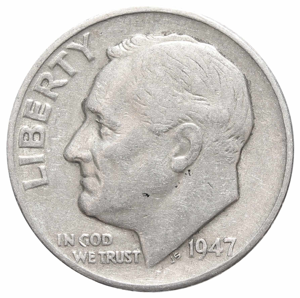 1 дайм (10 центов) 1947. США VF Серебро