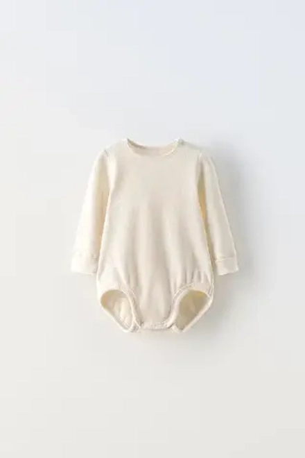ZARA НАБОР ИЗ ДВУХ БОДИ С ВАФЕЛЬНЫМ УЗОРОМ, ЦВЕТ МАЛЬВЫ