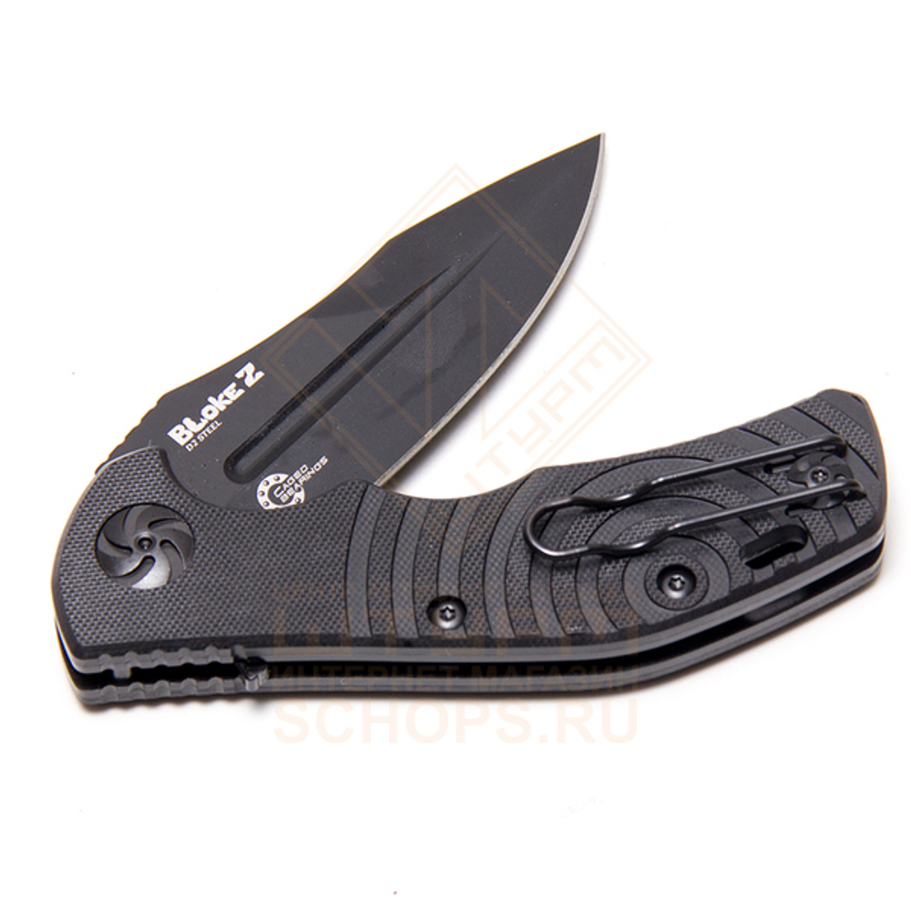 Нож складной Kizlyar Supreme Bloke-Z D2 G10, Black/Stonewash