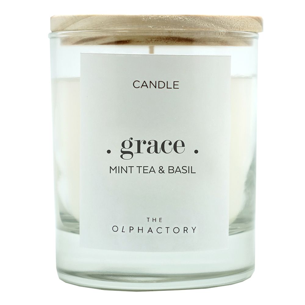 Свеча ароматическая The Olphactory, Grace, Mint tea&Basil, 40 ч